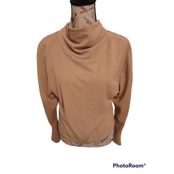 Zara Cowl Neck tie back top Size Md Camel Boho Y2K Feminine - Picture 2 of 11